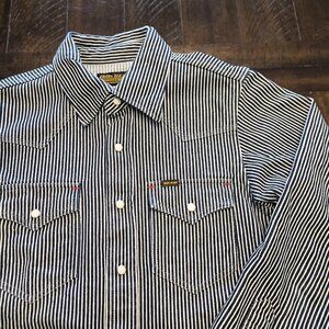 Iron Heart Mens Hickory Stripe Western Shirt Size XS IHSH-421 12 OZ JU